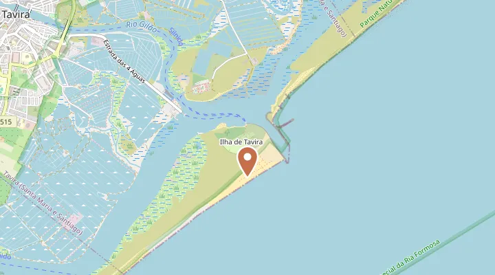 Map showing the location of Praia da Ilha de Tavira