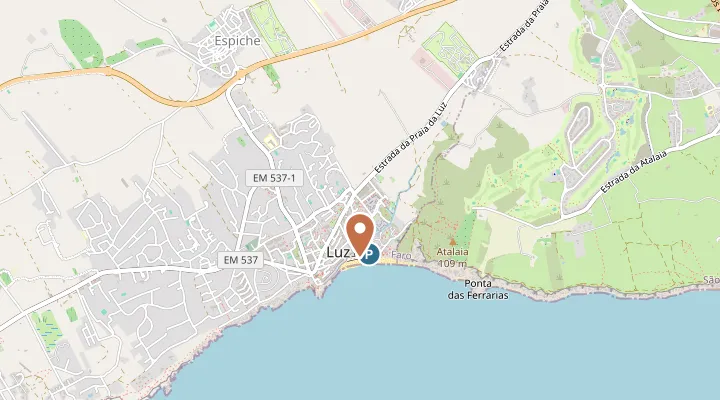 Map showing the location of Praia da Luz