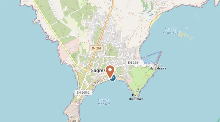 Map showing the location of Praia da Mareta