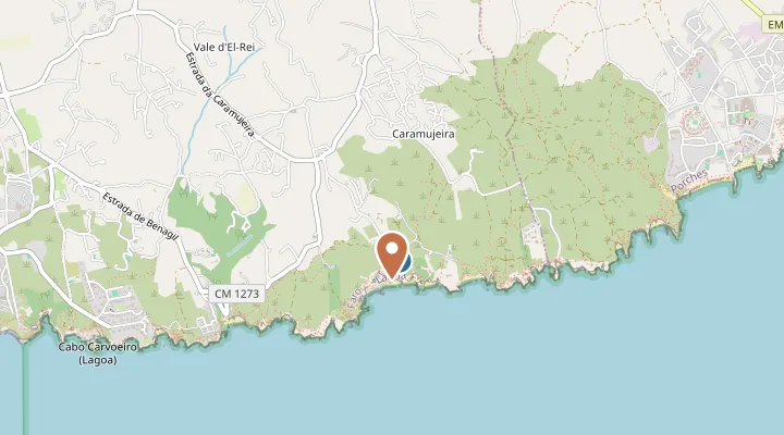Map showing the location of Praia da Marinha