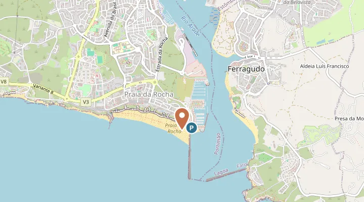 Map showing the location of Praia da Rocha