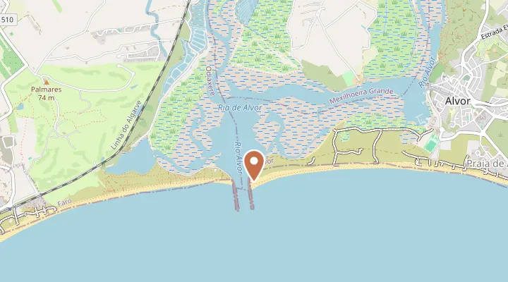 Map showing the location of Praia de Alvor