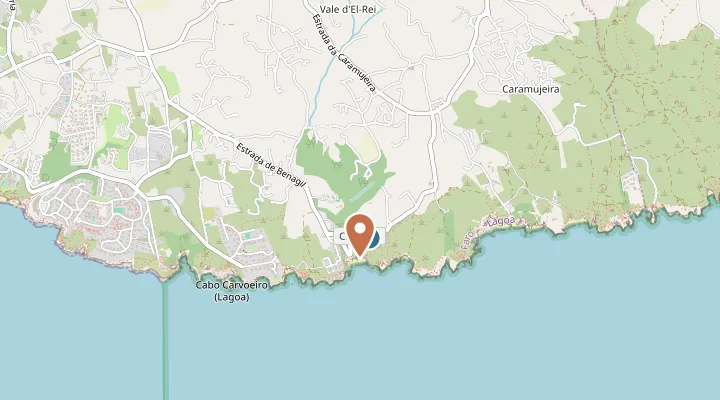 Map showing the location of Praia de Benagil