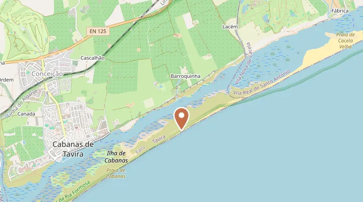 Map showing the location of Praia de Cabanas