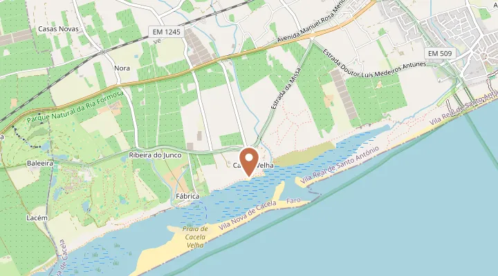 Map showing the location of Praia de Cacela Velha