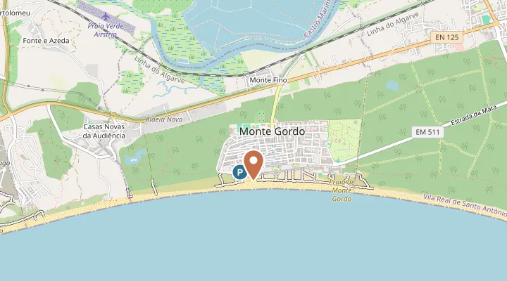 Map showing the location of Praia de Monte Gordo