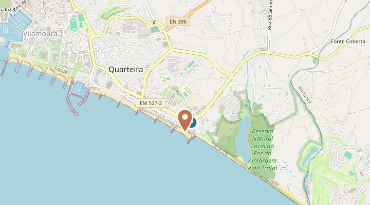 Map showing the location of Praia de Quarteira
