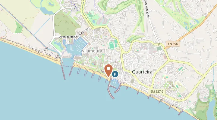 Map showing the location of Praia de Vilamoura