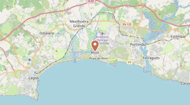 Map showing the location of Alvor
