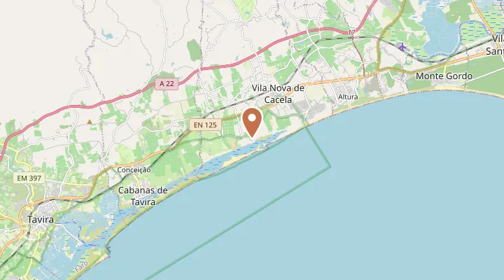 Map showing the location of Cacela Velha