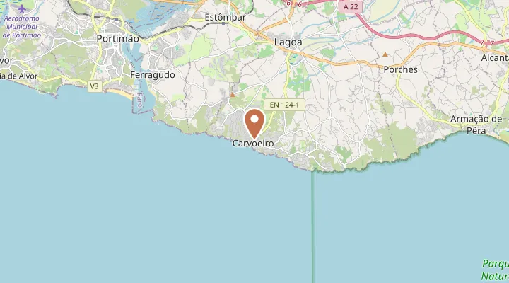Map showing the location of Carvoeiro
