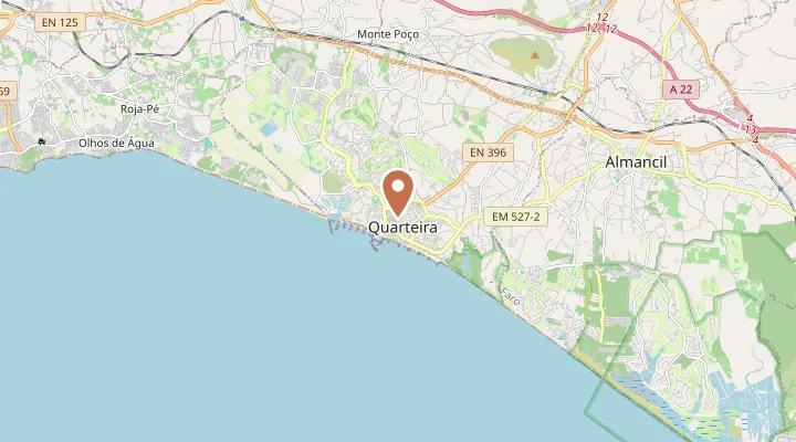 Map showing the location of Quarteira