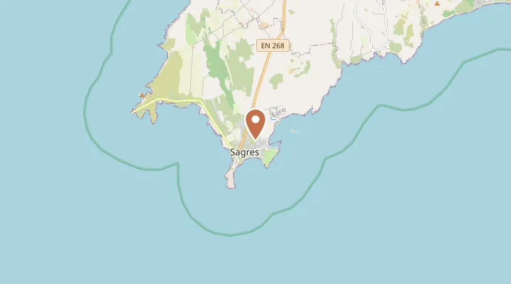 Map showing the location of Sagres