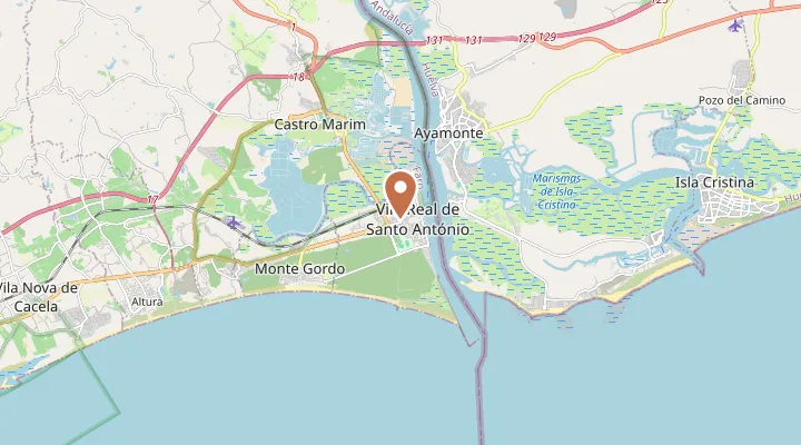 Map showing the location of Vila Real de Santo António
